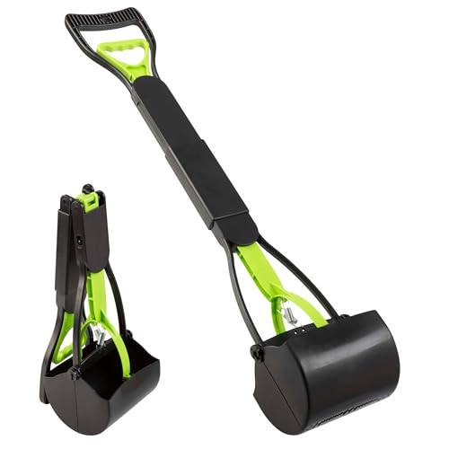 PETMAKER Kotschaufel - Faltbare Katzen- und Hundekotschaufel mit ergonomischem Griff - ermöglicht die Einhandbedienung auf Beton, Gras und Kies (Grün) von Petmaker