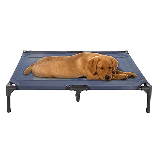 Petmaker Erhöhtes Hundebett - 36x29,75 Tragbares Bett für Haustiere mit rutschfesten Füßen - Indoor/Outdoor Hundebett oder Welpenbett für Haustiere bis 80 Pfund (Blau), Größe L von Petmaker