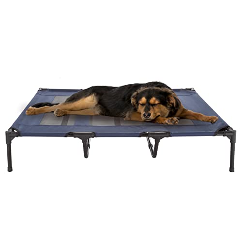 PETMAKER Erhöhtes Hundebett, tragbar, mit rutschfesten Füßen, für drinnen und draußen, für Haustiere bis zu 50 kg, Blau von Petmaker