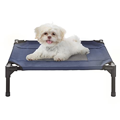 Petmaker Erhöhtes Hundebett - 24,5 x 18,5 Tragbares Bett für Haustiere mit rutschfesten Füßen - Indoor/Outdoor Hundebett oder Welpenbett für Haustiere bis zu 11,3 kg (blau) von Petmaker
