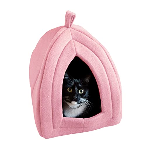 Petmaker Katzenhaus – Innenbett mit abnehmbarem Schaumstoffkissen – Haustierzelt für Welpen, Kaninchen, Meerschweinchen, Igel und andere Kleintiere (Rosa) von Petmaker