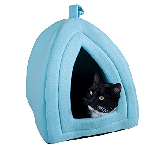 Petmaker Katzenhaus – Innenbett mit abnehmbarem Schaumstoffkissen – Haustierzelt für Welpen, Kaninchen, Meerschweinchen, Igel und andere Kleintiere (blau) von Petmaker