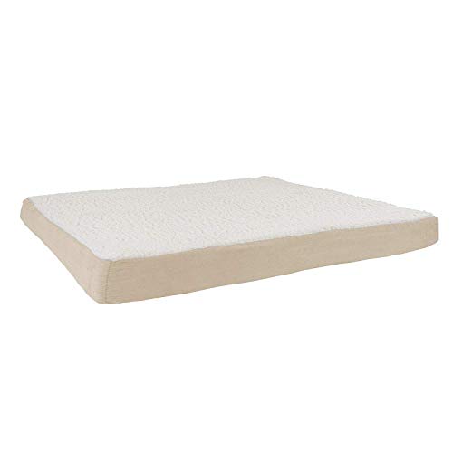 Petmaker Orthopädisches Hundebett – 2-lagige Memory-Schaum-Matte mit maschinenwaschbarem Sherpa-Bezug – Haustierbett für große Hunde bis zu 45,4 kg (Hellbraun) von Petmaker