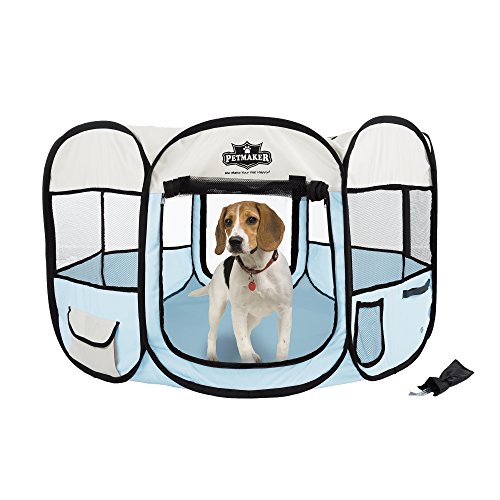 Petmaker Pop-Up-Spielgehege mit Tragetasche, 96,5 cm Durchmesser, 61 cm, Blau von Petmaker