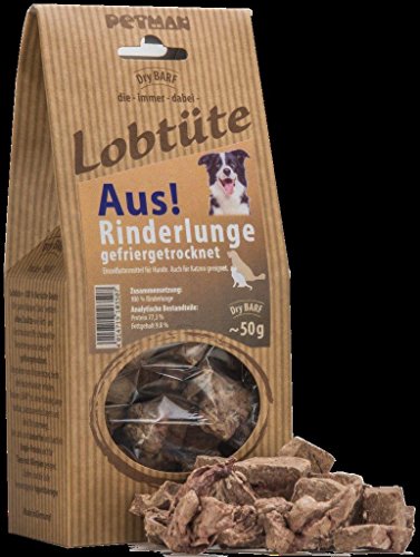 Petman Lobtüte - Dry BARF, Leckerli, Belohnung, Naturkausnack (Petman Lobtüte AUS! Rinderlunge, 50g) von Petman