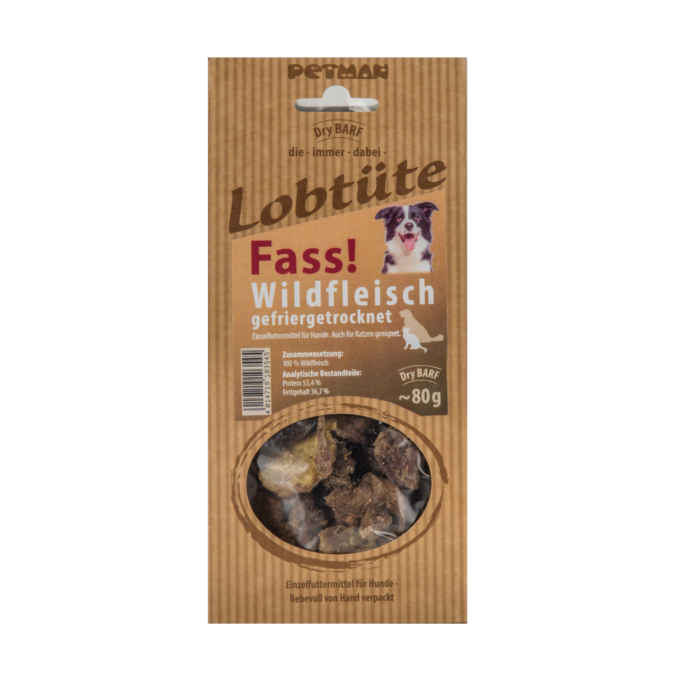 Petman Lobtüte Fass! Wildfleisch - 80 g von Petman