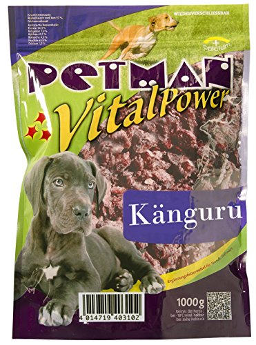 petman Vital Power Känguru, 6 x 1000g-Beutel, Tiefkühlfutter, gesunde, natürliche Ernährung für Hunde, Hundefutter, Barf, B.A.R.F. von petman