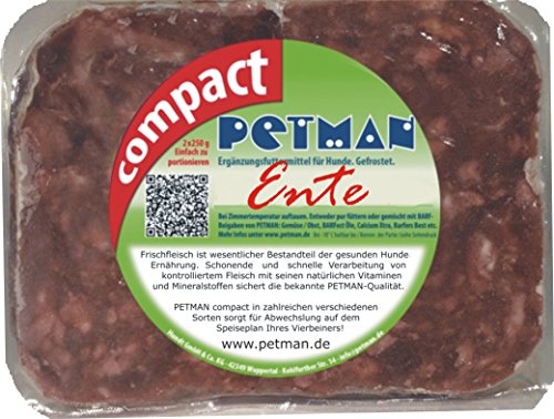 petman compact Ente, 22 x 500g-Beutel, Tiefkühlfutter, gesunde, natürliche Ernährung für Hunde, Hundefutter, Barf, B.A.R.F. von petman