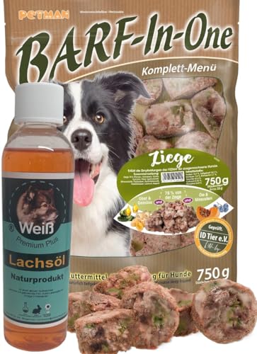 petman Barf-in-One Ziege, 7 x 750g-Beutel, + 100ml Weiß-Premium Lachsöl Tiefkühlfutter, gesunde, natürliche Ernährung für Hunde, Hundefutter, Barf, B.A.R.F. petman Barf-in-One Ziege, 7 x 750g-Beutel, + 100ml Weiß-Premium Lachsöl Tiefkühlfutter, gesunde, natürliche Ernährung für Hunde, Hundefutter, Barf, B.A.R.F. von Petman