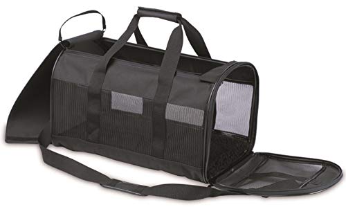 Petmate 21329 Transportbox für Haustiere, weich, bis zu 6,8 kg, 17 x 10 x 10 cm, Schwarz von Petmate