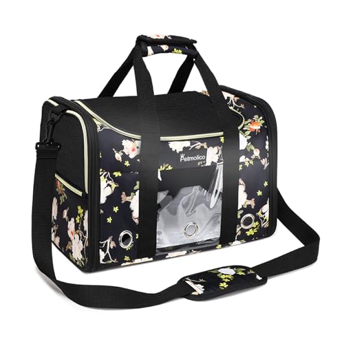 Petmolico Katzentragetasche, Hundetragetasche, von Fluggesellschaften zugelassen, weiche Haustier-Reisetasche mit 3 offenen Türen, Netzfenstern für Katzen, Welpen, 7,3 kg, gemischtes Gelb Petmolico Katzentragetasche, Hundetragetasche, von Fluggesellschaften zugelassen, weiche Haustier-Reisetasche mit 3 offenen Türen, Netzfenstern für Katzen, Welpen, 7,3 kg, gemischtes Gelb von Petmolico