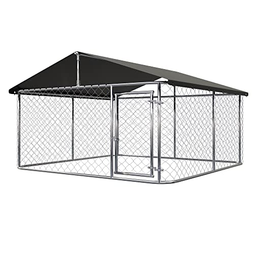 Petonly Hundegehege für den Außenbereich, robust, Netzstoff, großer Käfig, Haustierzwinger, Stahlzaun mit sicherem Schloss, 200,7 x 200,7 cm Petonly Hundegehege für den Außenbereich, robust, Netzstoff, großer Käfig, Haustierzwinger, Stahlzaun mit sicherem Schloss, 200,7 x 200,7 cm von Petony