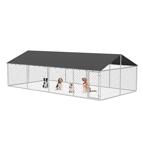 Petony Outdoor Hunde-Laufstall Heavy Duty Hundehütte Haus Mesh Hund Big Cage Pet Zwinger Stahlzaun mit sicherem Schloss Petony Outdoor Hunde-Laufstall Heavy Duty Hundehütte Haus Mesh Hund Big Cage Pet Zwinger Stahlzaun mit sicherem Schloss von Petony