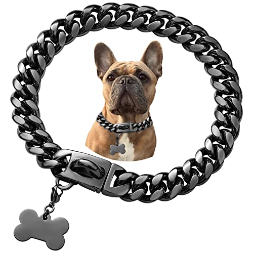 Hundehalsband aus Edelstahl, cooler Charm, Bulldogge, Schmuck, Halskette, wasserdicht, Rotgold, Schwarz, Silber, strapazierfähig, Panzerkette, kubanisches Hundehalsband Hundehalsband aus Edelstahl, cooler Charm, Bulldogge, Schmuck, Halskette, wasserdicht, Rotgold, Schwarz, Silber, strapazierfähig, Panzerkette, kubanisches Hundehalsband von Petoo