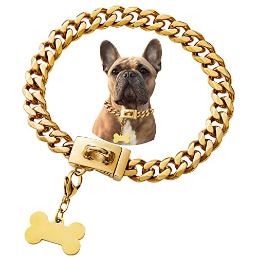 Hundehalsband mit Edelstahl-Schnalle, cooler Charm, Haustier-Bulldogge, Schmuck, Halskette, wasserdicht, Roségold, Schwarz, Silber, strapazierfähig, Anti-Kau-Panzerhalsband, kubanisches Hundehalsband Hundehalsband mit Edelstahl-Schnalle, cooler Charm, Haustier-Bulldogge, Schmuck, Halskette, wasserdicht, Roségold, Schwarz, Silber, strapazierfähig, Anti-Kau-Panzerhalsband, kubanisches Hundehalsband von Petoo