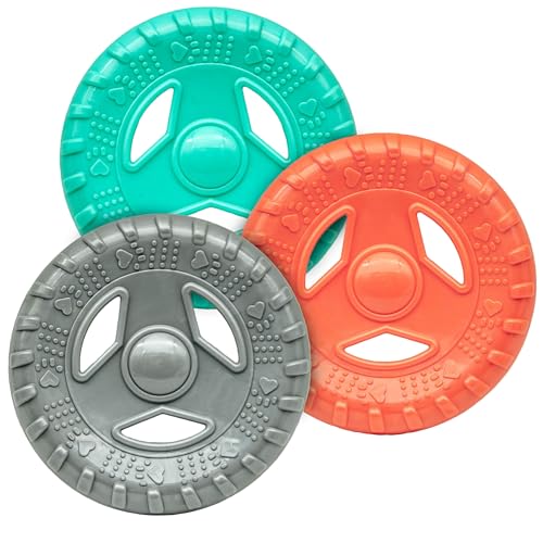 2 x Dog Flying Rings - Interaktives Spielzeug für Hunde - Hergestellt mit Gummi für Haustier-Trainingsspielzeug - Leicht, Outdoor, Apportierspiel, Schwimmend, Übungsscheibe (Sortiert (2 Stück 2 x Dog Flying Rings - Interaktives Spielzeug für Hunde - Hergestellt mit Gummi für Haustier-Trainingsspielzeug - Leicht, Outdoor, Apportierspiel, Schwimmend, Übungsscheibe (Sortiert (2 Stück von Petopedia