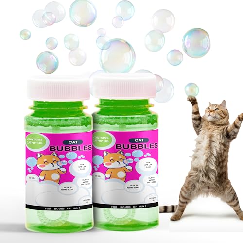 Petopedia 2 x Katzenminze Blasen für Katzen und Kätzchen - Natürliches Katzenminze-Öl - Sicheres interaktives Katzenblasenspielzeug, spannendes Spielen drinnen und draußen, Reisen, tragbar (120 ml, 2 von Petopedia