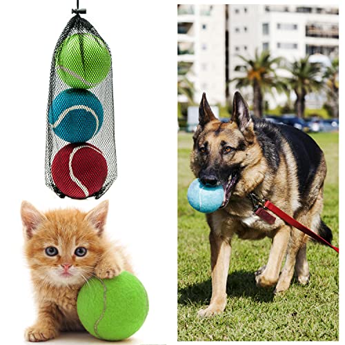 3x10.2 cm große Tennisbälle für Hunde, interaktives Hundespielzeug gegen Langeweile, Katzenball, Spielzeug, rollende Bälle, Kätzchenspielzeug (10.2 cm), extra großer Tennisball von Petopedia