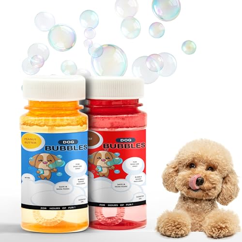 Petopedia 2 x Hundeblasen mit Erdnussbutter & Rindfleischduft für interaktives Spielspielzeug – sicheres, duftendes Öl – perfekt für Langeweile, Hundegeschenke & den Außenbereich (120 ml (2 Flaschen à von Petopedia