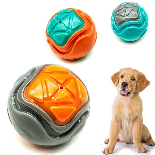 Petopedia 2 x 7 cm Gummi-Hundebälle, zweifarbig, Hundespielzeug, Spike, Kauball, springend, interaktives Hundespielzeug gegen Langeweile, starke Gummibälle für Hunde, Spielzeug, Welpen, Kauspielzeug von Petopedia