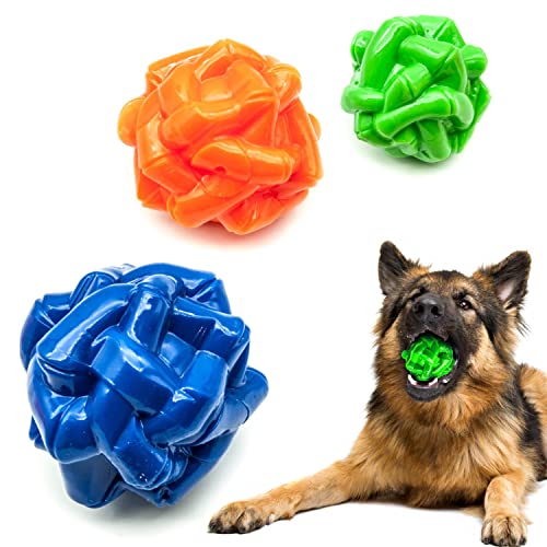 Petopedia 2x10 cm große Hundebälle, massiver Kern, Gummiball, praktisch robust, Hundespielzeug, unzerstörbar, interaktives Hundespielzeug für Langeweile, Fang (10.2 cm, 2 Stück) von Petopedia