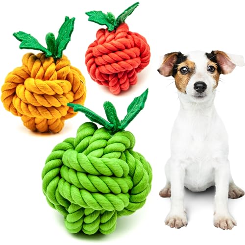 Petopedia 3 x geflochtene Knotenbälle für Hunde, Spielzeug, Welpen, Hundespielzeug, waschbar, Kauspielzeug, Seile, interaktives Hundespielzeug für Langeweile für Hunde, langlebiges Spielzeug, Petopedia 3 x geflochtene Knotenbälle für Hunde, Spielzeug, Welpen, Hundespielzeug, waschbar, Kauspielzeug, Seile, interaktives Hundespielzeug für Langeweile für Hunde, langlebiges Spielzeug, von Petopedia