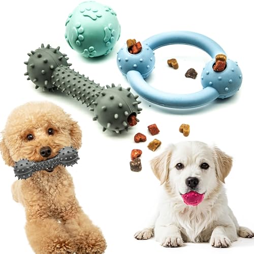 Welpenspielzeug, quietschende Hundebälle, Gummi, Leckerli-Dosierung, Kauspielzeug für Hunde, Kauspielzeug für Hunde, interaktives Hundespielzeug gegen Langeweile, Hundebälle für Welpen, Blau, 3 Stück Welpenspielzeug, quietschende Hundebälle, Gummi, Leckerli-Dosierung, Kauspielzeug für Hunde, Kauspielzeug für Hunde, interaktives Hundespielzeug gegen Langeweile, Hundebälle für Welpen, Blau, 3 Stück von Petopedia