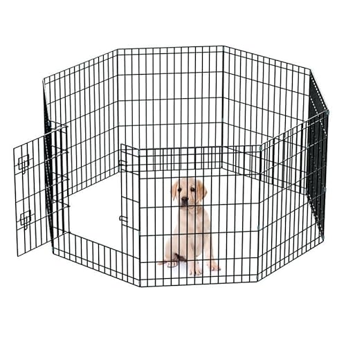 Hundezaun Outdoor inchdoor Hunde-Laufstall 82 cm Höhe 6 Paneele Metall Welpenlaufstall für kleine Hunde Hundezaun Outdoor inchdoor Hunde-Laufstall 82 cm Höhe 6 Paneele Metall Welpenlaufstall für kleine Hunde von Petorldog