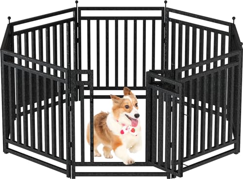 Petorldog Hunde-Laufstall, 82,5 cm Höhe, 8 Paneele, Outdoor-Hundezaun für große/mittelgroße/kleine Hunde, Metall-Hundegehege für Hof, Camping und Wohnmobil, Schwarz-Silber Petorldog Hunde-Laufstall, 82,5 cm Höhe, 8 Paneele, Outdoor-Hundezaun für große/mittelgroße/kleine Hunde, Metall-Hundegehege für Hof, Camping und Wohnmobil, Schwarz-Silber von Petorldog
