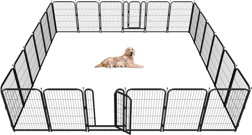 Petorldog Hunde-Laufstall aus Metall, 101,6 cm Höhe, 24 Paneele, großer Hundezaun für große/mittelgroße/kleine Hunde, Innen- und Außenbereich, perfekter Hundegehege für Camping, Hof und Wohnmobil, Petorldog Hunde-Laufstall aus Metall, 101,6 cm Höhe, 24 Paneele, großer Hundezaun für große/mittelgroße/kleine Hunde, Innen- und Außenbereich, perfekter Hundegehege für Camping, Hof und Wohnmobil, von Petorldog