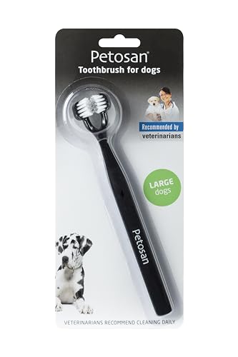 Petosan Doppelköpfige Zahnbürste, Zahnreinigungszubehör für große Hunde von Petosan