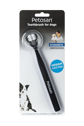 Petosan Doppelköpfige Zahnbürste, Zahnreinigungszubehör für mittelgroße Hunde von Petosan