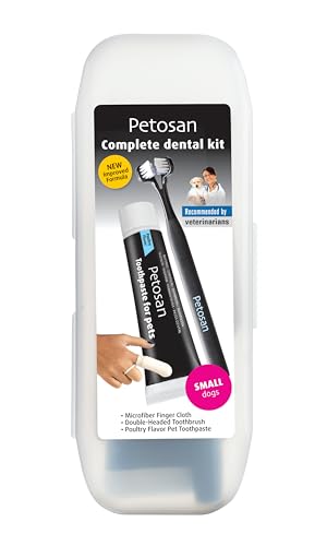 Petosan Komplettes Zahnpflege-Set für Hunde mit Zahnbürste, Zahnpasta und Mikrofaser-Reiniger, für kleine Hunde bis zu 6,4 kg Petosan Komplettes Zahnpflege-Set für Hunde mit Zahnbürste, Zahnpasta und Mikrofaser-Reiniger, für kleine Hunde bis zu 6,4 kg von Petosan