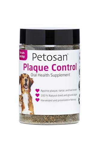 Petosan Plaque Control – Ergänzung zur Mundgesundheit für Haustiere, gegen Plaque, Zahnstein und Mundgeruch, 100% natürliches Algenpulver, in Norwegen geerntet und verarbeitet - 1 x 75 g Petosan Plaque Control – Ergänzung zur Mundgesundheit für Haustiere, gegen Plaque, Zahnstein und Mundgeruch, 100% natürliches Algenpulver, in Norwegen geerntet und verarbeitet - 1 x 75 g von Petosan
