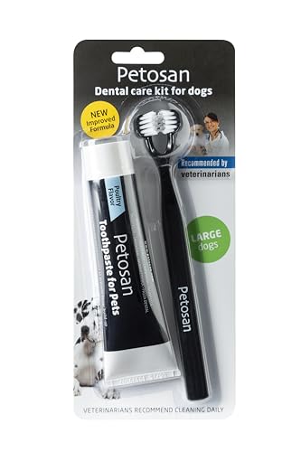 Petosan Zahnpflege-Set für Hunde, größe Hunde 16 kg + (35 Lbs+) von Petosan