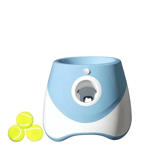 Pet Ball Launcher for Dogs, Automatic Dog Ball Launcher with 6 Tennis 2 inch Balls, Interactive Dog Toy pet Ball Indoor and Outdoor Adjustable Distance Setting Throwing Machine von Petper