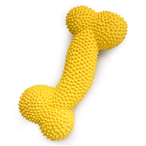 Petper Cw-0096EU Quietschendes Hundespielzeug aus Latex, Welpenspielknochen mit Dornen, Spielzeug zum Spielen und zum Training Petper Cw-0096EU Quietschendes Hundespielzeug aus Latex, Welpenspielknochen mit Dornen, Spielzeug zum Spielen und zum Training von Petper