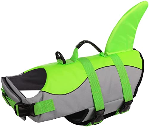 Petper Hundeschwimmweste, niedlicher Hai-Hundeschwimmweste zum Schwimmen, Bootfahren, mit überlegenem Auftrieb und Rettungsgriff, verstellbare Haustier-Sicherheits-Schwimmweste, Schwimmweste, von Petper