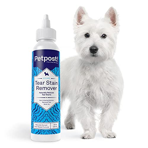 Petpost | Tränenfleckentferner für Hunde und Katzen - Die Beste und natürlichste Reinigung für weißes Fell - Sanfte und Sensitive Augenreiniger ohne Chemikalien - Beruhigendes Kokosöl - 237 ml von Petpost