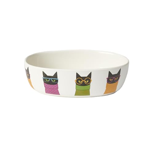 PetRageous 18425 Smart Kitty Katzennapf aus Steingut, oval, 17 cm Breite und 5,5 cm Höhe, Fassungsvermögen für 2 Tassen, Weiß PetRageous 18425 Smart Kitty Katzennapf aus Steingut, oval, 17 cm Breite und 5,5 cm Höhe, Fassungsvermögen für 2 Tassen, Weiß von Petrageous