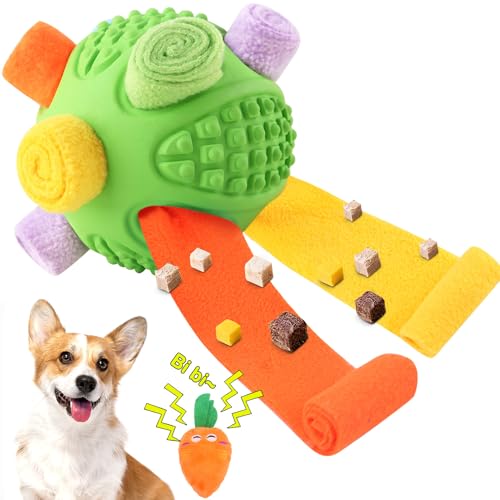 Schnüffelball für Hunde, interaktives Hundespielzeug, langsames Füttern, fördert natürliche Futtersuche und Zahnreinigung für Stressabbau und Langeweile, Kauspielzeug für Hunde jeder Größe (grün) von Petration