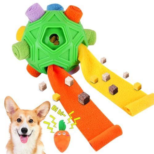 Schnüffelball für Hunde, interaktives Puzzle, Leckerli-Ball, Spielzeug zur Förderung der natürlichen Futtersuche, langsamer Fütterer für Training und Stressabbau, Grün von Petration