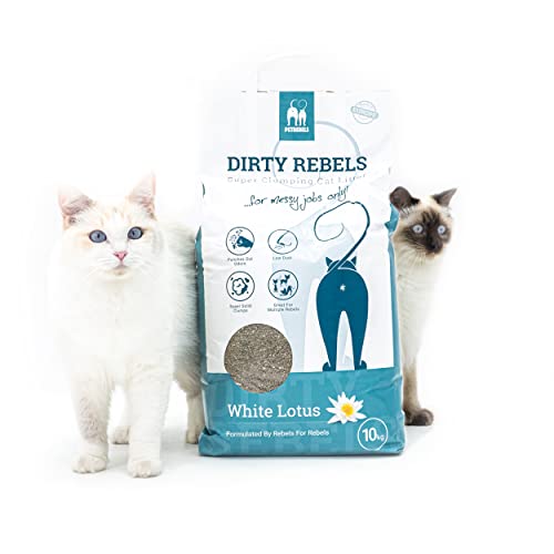 Petrebels Katzenstreu Dirty Rebels, 10 Liter, Weisser Lotus Duft, 100% Natürlich von Petrebels