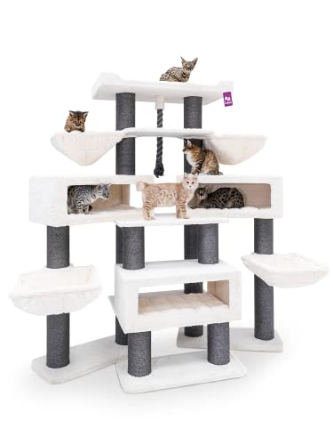 Petrebels Maine Coon Kratzbaum XXL Alley 200 cm hoch, Premium Qualität Katzenkratzbaum für große Katzen, Farbe Off-White Petrebels Maine Coon Kratzbaum XXL Alley 200 cm hoch, Premium Qualität Katzenkratzbaum für große Katzen, Farbe Off-White von Petrebels