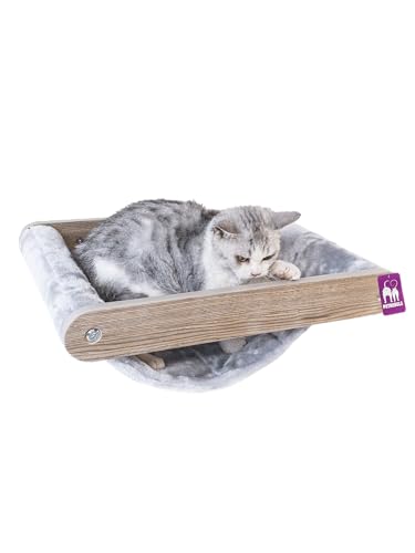 Petrebels Kletterwand, Katzenhängematte Lazy 50 cm, Kratzbaum Wand, Premium Qualität Wandkratzbaum, Katzenbett Wandmontage, Holz Farbe Eiche-Altgrau Look Petrebels Kletterwand, Katzenhängematte Lazy 50 cm, Kratzbaum Wand, Premium Qualität Wandkratzbaum, Katzenbett Wandmontage, Holz Farbe Eiche-Altgrau Look von Petrebels