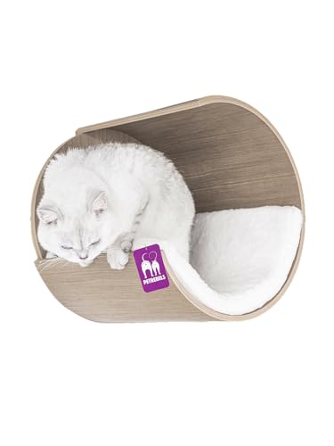 Petrebels Kletterwand, Katzenhöhle Moon Ø 40 cm, Kratzbaum Wand, Premium Qualität Wandkratzbaum, Katzenbett Wandmontage, Holz Farbe Eiche-Altgrau Look Petrebels Kletterwand, Katzenhöhle Moon Ø 40 cm, Kratzbaum Wand, Premium Qualität Wandkratzbaum, Katzenbett Wandmontage, Holz Farbe Eiche-Altgrau Look von Petrebels