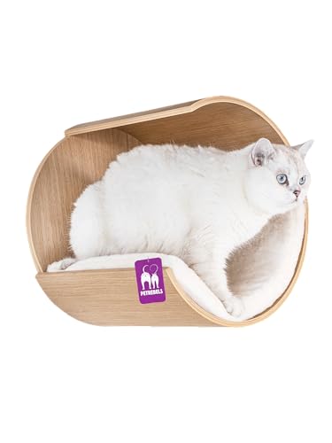 Petrebels Kletterwand, Katzenhöhle Moon Ø 40 cm, Kratzbaum Wand, Premium Qualität Wandkratzbaum, Katzenbett Wandmontage, Holz Farbe Eiche-Rustikal Look Petrebels Kletterwand, Katzenhöhle Moon Ø 40 cm, Kratzbaum Wand, Premium Qualität Wandkratzbaum, Katzenbett Wandmontage, Holz Farbe Eiche-Rustikal Look von Petrebels