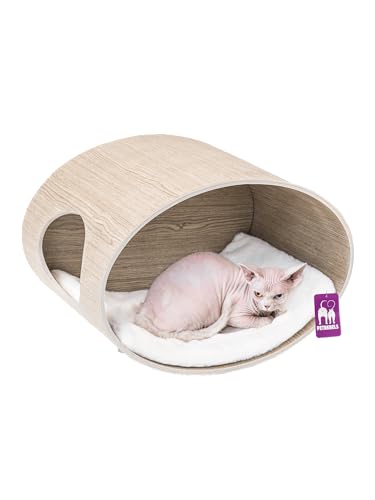 Petrebels Kletterwand, Katzenhöhle Oval Office 60 cm, Kratzbaum Wand, Premium Qualität Wandkratzbaum, Katzenbett Wandmontage, Holz Farbe Eiche-Altgrau Look Petrebels Kletterwand, Katzenhöhle Oval Office 60 cm, Kratzbaum Wand, Premium Qualität Wandkratzbaum, Katzenbett Wandmontage, Holz Farbe Eiche-Altgrau Look von Petrebels