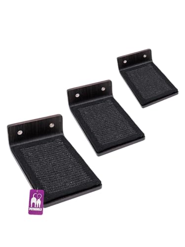 Petrebels Kletterwand, Katzentreppe Wand Step 25 (3-er Set), Kratzbaum Wand, Premium Qualität Wandkratzbaum, Stufen Wandmontage, Holz Farbe Schwarz-Brauner Look von Petrebels