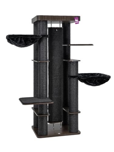 Petrebels Kratzbaum Holz, Orion 189 cm, Design XXL Kratzbaum große Katzen, Schwarz-Brauner Look Petrebels Kratzbaum Holz, Orion 189 cm, Design XXL Kratzbaum große Katzen, Schwarz-Brauner Look von Petrebels